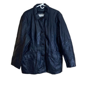 Women's Monroe & Main Leather Jacket Black Size 2XL